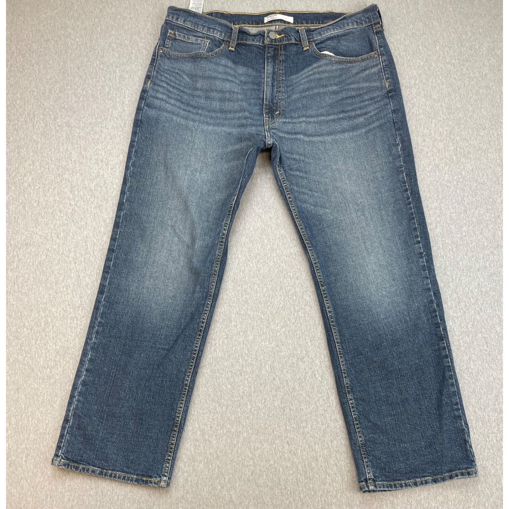 Levis Jeans Mens 38 x 30 Blue Cotton Blend Stretch Relaxed Straight Signature